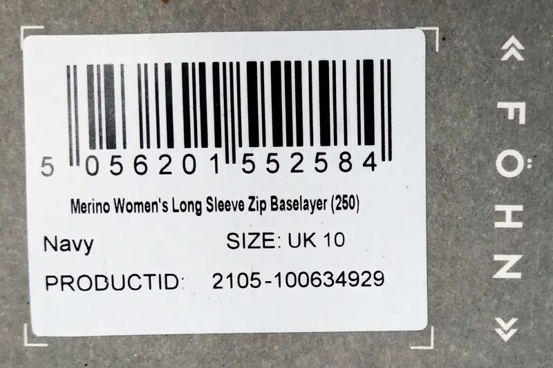 Fohn Merino Long Sleeve Zip Baselayer M250 Size 10 Womens Blue-2