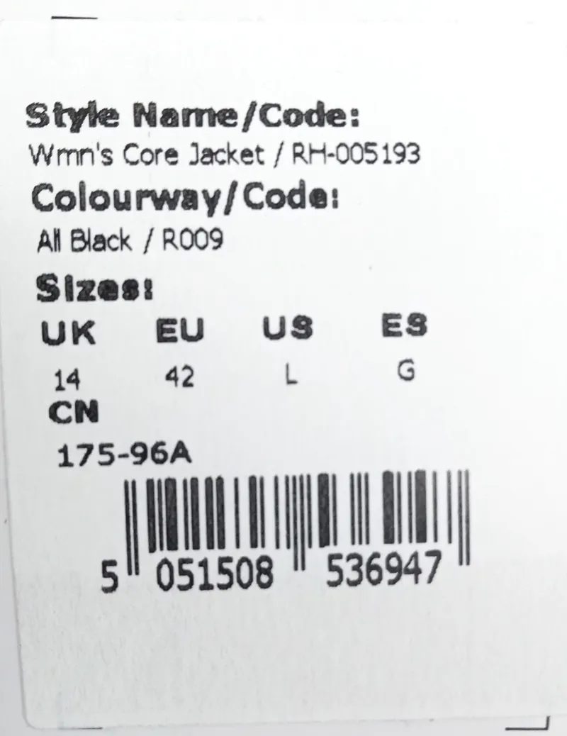 Ron Hill Core Jacket Size 14 Womens Black-2