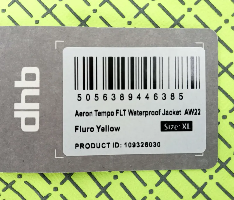 DHB Aeron Tempo FLT  Waterproof Jacket Size XL Mens Fluro Yellow-2