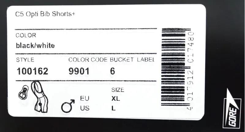 Gore C5 Opti Bib Shorts Black White Mens X-Large-2