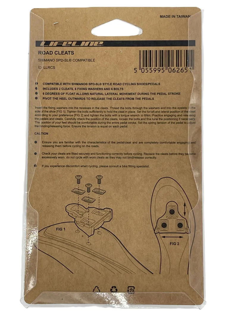 LifeLine Shimano SPD SL Road Cleats 6 deg-1