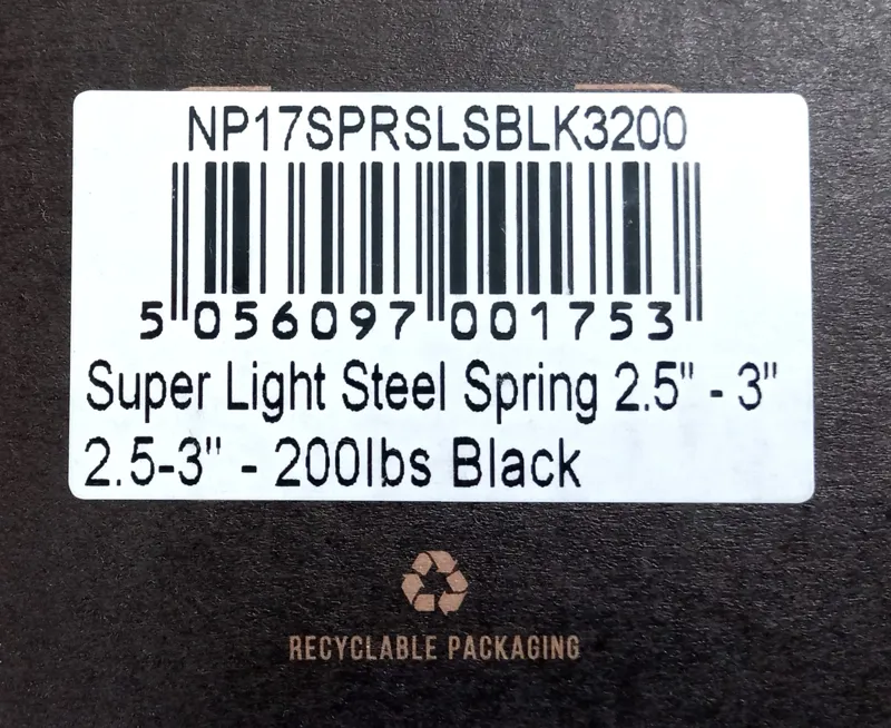 Nukeproof Super Light Steel Spring 2.5-3.2 5-3 200 Lbs Black-3