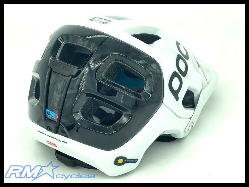 POC Tectal Race Spin Helmet Size M-L In Hydrogen White/Uranium Black-1