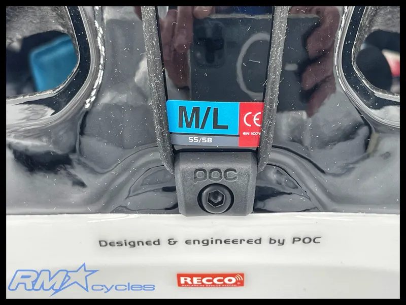 POC Tectal Race Spin Helmet Size M-L In Hydrogen White/Uranium Black-2