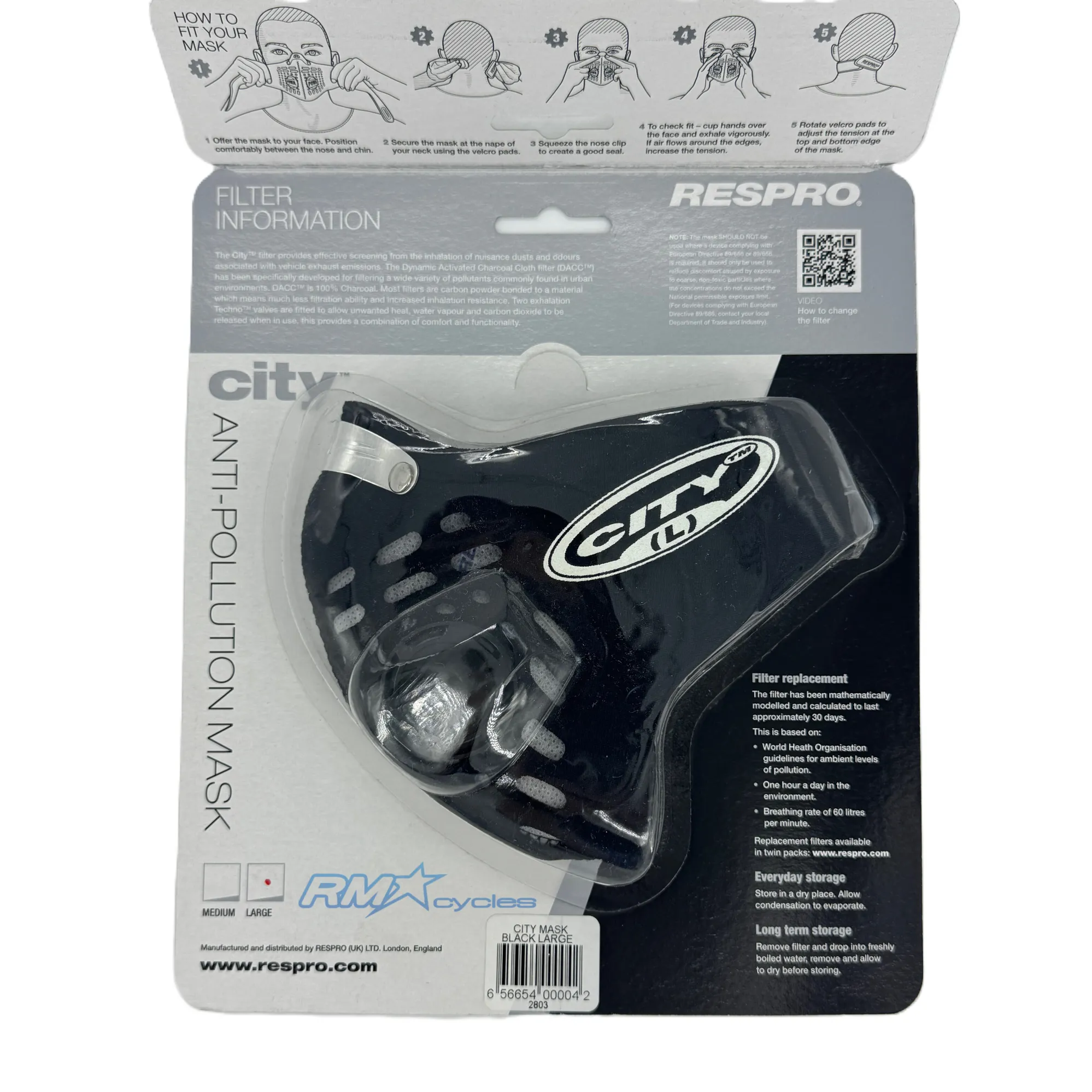 Respro Respro City Face Mask in Black