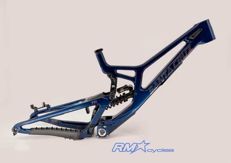 Santa Cruz V10 Carbon CC Frame - Large - Fox DHX2 Factory Coil - Gloss Liquid Blue