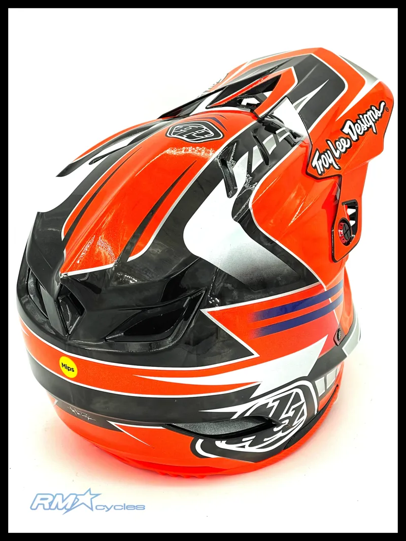 Troy Lee Designs D4 Carbon MIPS Helmet / Saber - Red Large-1