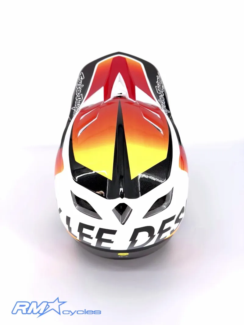 Troy Lee Designs D4 Composite Qualifier White Orange Medium / Large-2