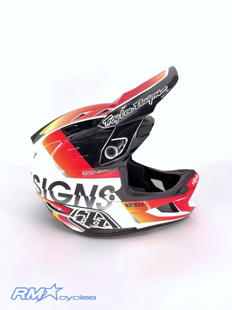 Troy Lee Designs D4 Composite Qualifier White Orange Medium / Large-3