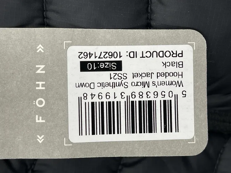 Fohn Womens Micro Synthetic Down Hooded Jacket Size 10 Black-1