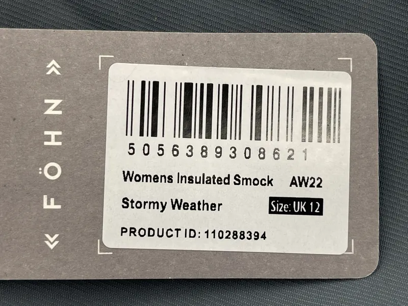 Fohn Womens Insulated Smock Stormy Weather Size 12-1