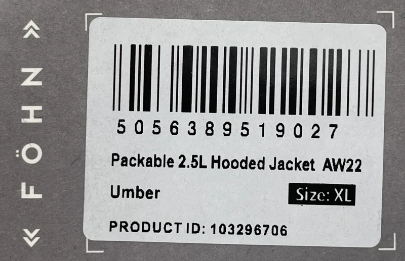 Fohn Packable 2.5L Hooded Jacket AW22 Size XL Umber-1