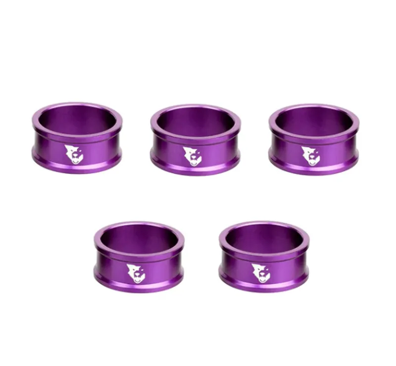 Wolf Tooth 5-pack 15mm Precision Headset Spacers in Purple 