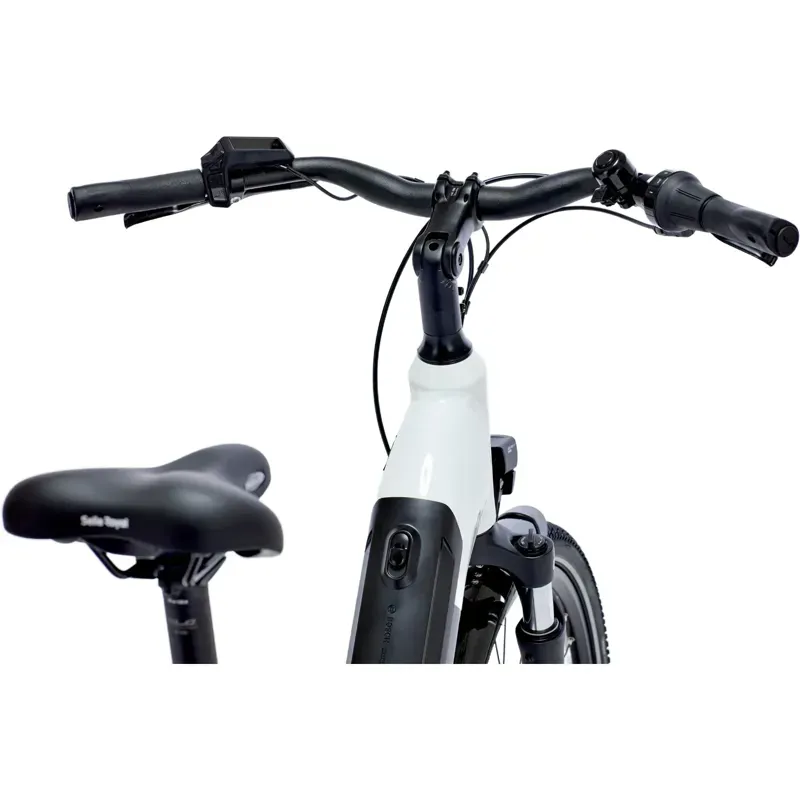 Raleigh Motus Low Step Derailleur Gear E-Hybrid Bike in Sparkling White-1