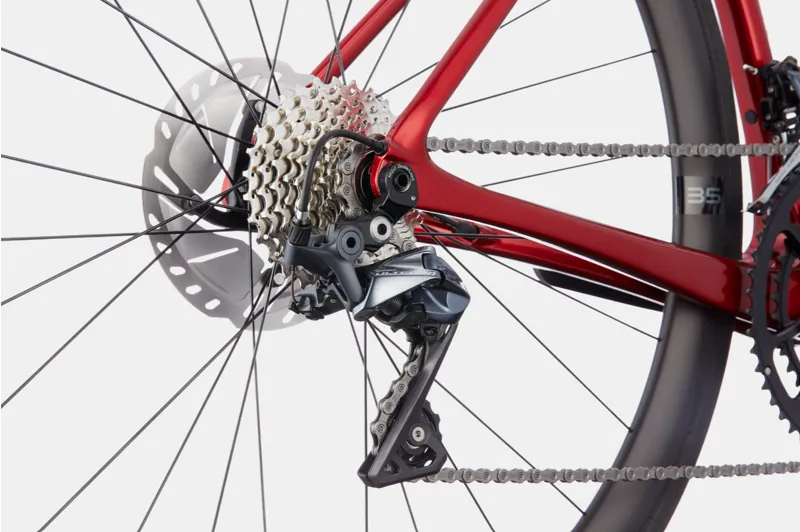 2021 Cannondale SuperSix EVO Hi-MOD Disc Ultegra Road Bike in Red-3