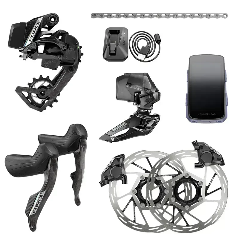SRAM Force AXS 2X E1 Ele. Hydr. G-set Incl. HammerHead Karoo in Black