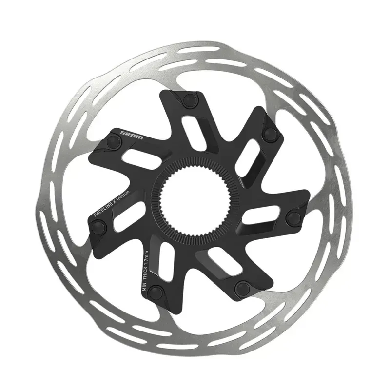 SRAM Paceline X Centerlock Rounded Rotor w/ Lockring in Silver/Black