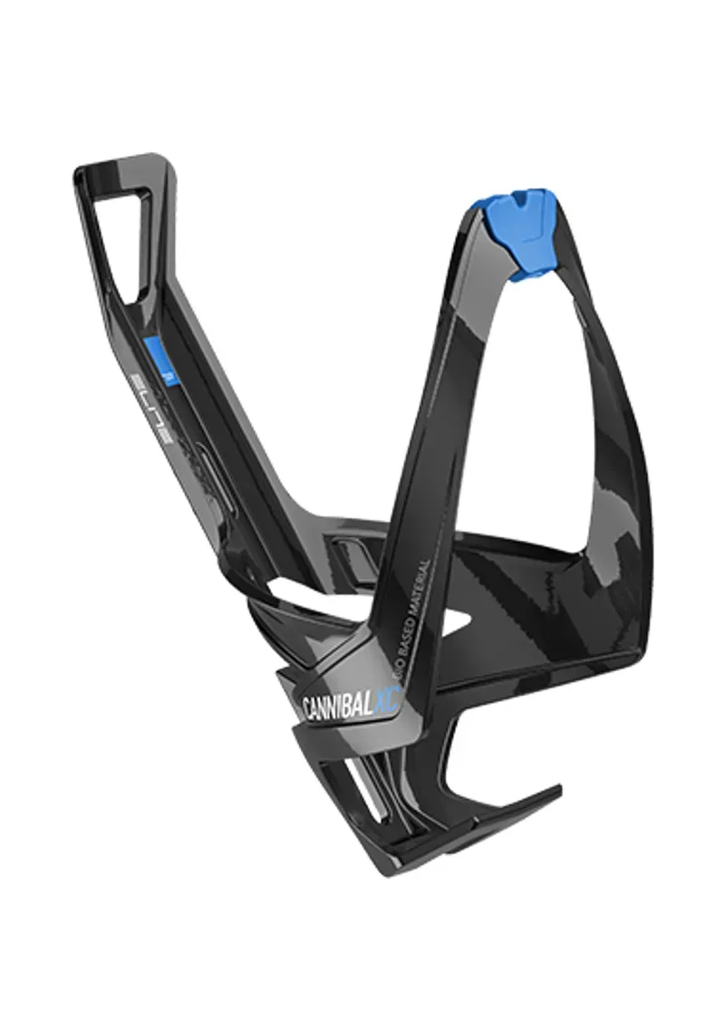 Elite Bottle Cage Elite Cannibal XC Bio-Based In Black Glossy Blue Graphic