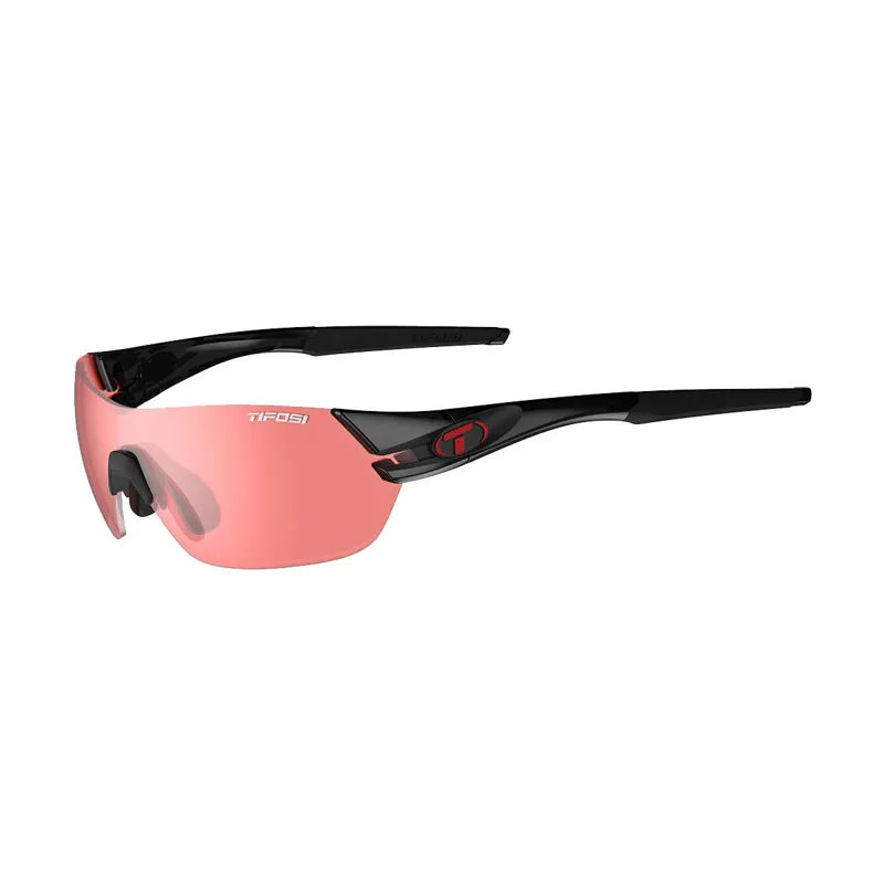 Tifosi Slice Enliven Red Lens Sunglass in Black