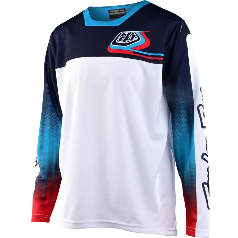 Troy Lee Designs Sprint Youth Jersey in Jet Fuel/White