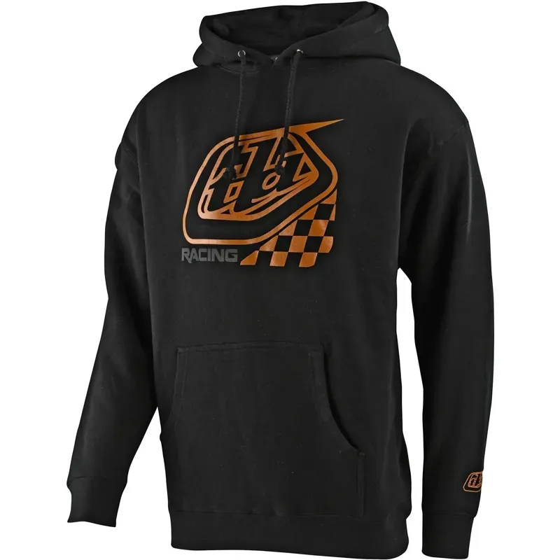 2021 Troy Lee Designs Precision 2.0 Checkers Pullover Hoodie in Black 