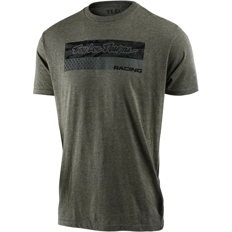 Troy Lee Designs Racing Block Tee in Sage/Black Heather