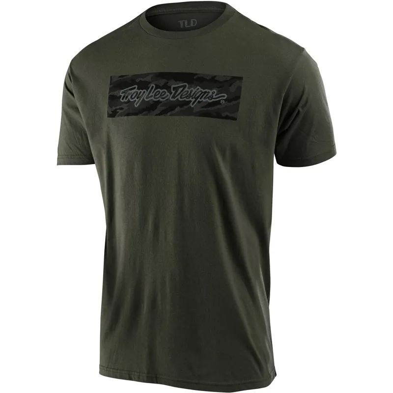 2021 Troy Lee Designs Signature Block Camo Tee in Green 