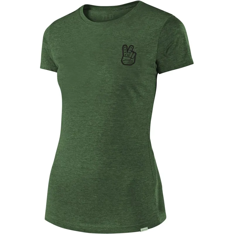 Troy Lee Designs Womens Peace and Wheelies Tee in Olive