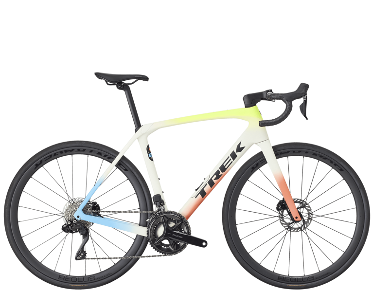 Trek Domane SL 6 Gen 4 Road Bike In Era White/Glowstick/Coral Fade-12