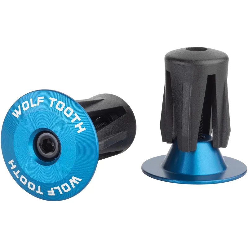 Wolf Tooth Alloy Bar End Plugs in Blue