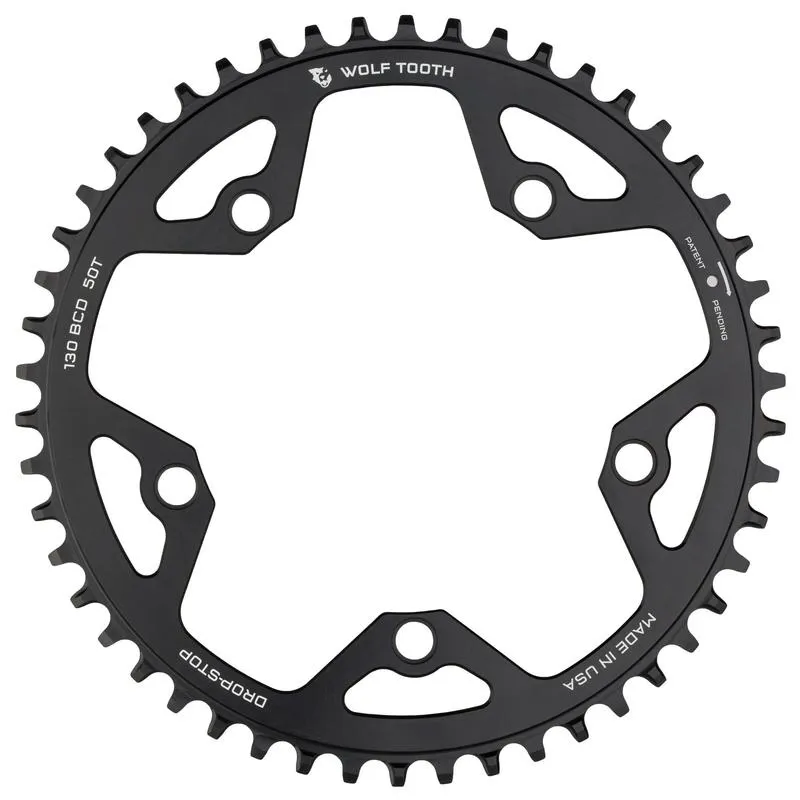 Wolf Tooth 130 BCD Cyclocross Flat Top Chainring in Black