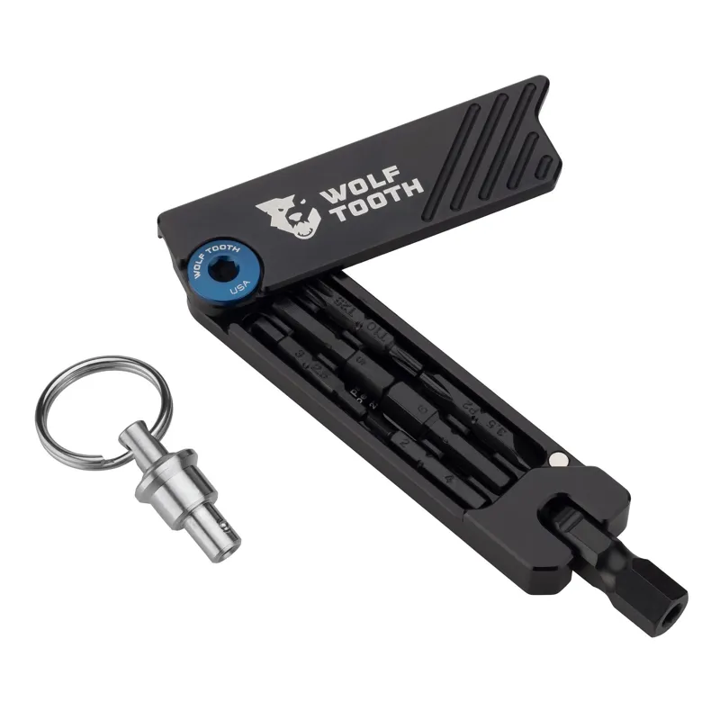 Wolf Tooth 6-Bit Hex Wrench Multi Tool With Keyring in Blue